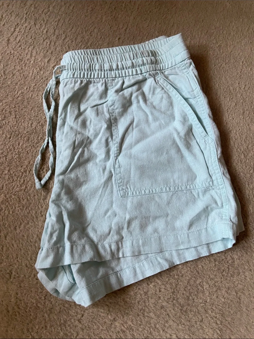 J. Crew Light Mint Drawstring linen short